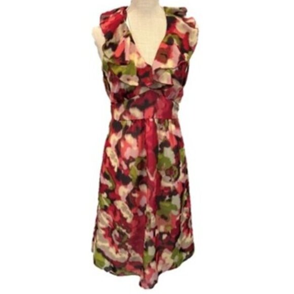 Ann Taylor LOFT Flowy Dress with Ruffle Collar - Picture 1 of 12
